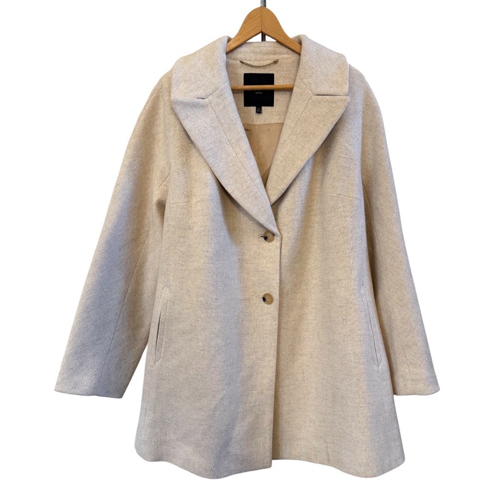 Wms NWOT Talbots Tan/Beige Plus Size Lined Warm Wool Blend Dressy Coat Size‎ 2X